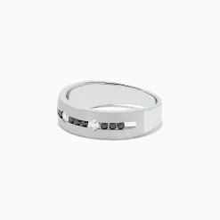 BH Multi Men's 14K White Gold Black and White Diamond Ring, 0.48 TCW | Mens