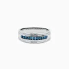 BH Multi Men's 14K White Gold Blue Diamond Ring, 0.24 TCW | Mens