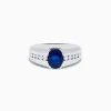 Effy Jewelry Men's 14K White Gold Sapphire and Diamond Ring | Mens