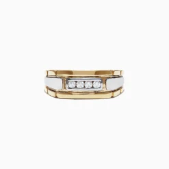 Effy Jewelry Men's 14K Yellow and White Gold Diamond Ring, 0.20 TCW | Mens