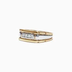 Effy Jewelry Men's 14K Yellow and White Gold Diamond Ring, 0.20 TCW | Mens