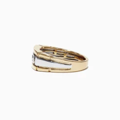 Effy Jewelry Men's 14K Yellow and White Gold Diamond Ring, 0.20 TCW | Mens