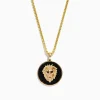 Effy Jewelry Men's 14K Yellow Gold Black Diamond Lion Head Pendant | Mens