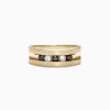 Effy Jewelry Mens 14K Yellow Gold Black and White Diamond Ring, 0.49 TCW | Mens