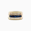 Effy Jewelry Men's 14k Yellow Gold Blue Sapphire and Diamond Ring | Mens