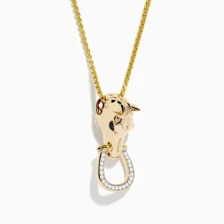 Effy Jewelry Men's 14K Yellow Gold Diamond Horse Pendant | Mens