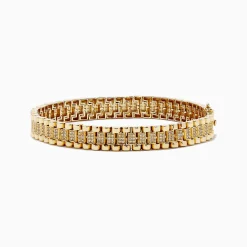 Effy Jewelry Men's 14K Yellow Gold Diamond Chain Link Bracelet | Mens