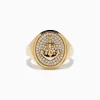 Effy Jewelry Men's 14K Yellow Gold Diamond Anchor Ring | Mens
