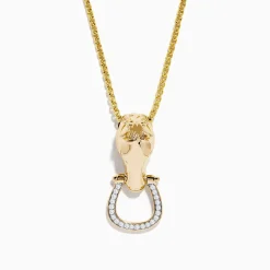 Effy Jewelry Men's 14K Yellow Gold Diamond Horse Pendant | Mens