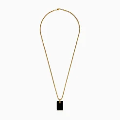 Effy Jewelry Men's 14K Yellow Gold Diamond and Carved Onyx Pendant | Mens