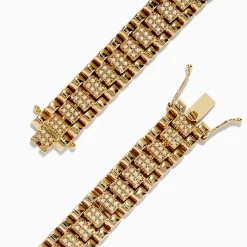 Effy Jewelry Men's 14K Yellow Gold Diamond Chain Link Bracelet | Mens