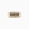 BH Multi Men's 14K Yellow Gold Espresso and White Diamond Ring, 0.96 TCW | Mens