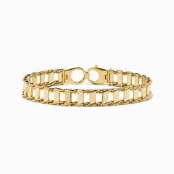 Effy Jewelry Men's 14K Yellow Gold Hollow Railroad Bracelet | Mens