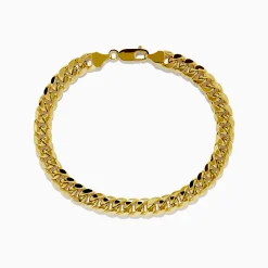 Effy Jewelry Men's 14K Yellow Gold Hollow Curb Chain Link Bracelet 8.5" | Mens