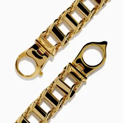Effy Jewelry Men's 14K Yellow Gold Hollow Railroad Bracelet | Mens