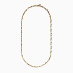Effy Jewelry Men's 14K Yellow Gold Hollow Interlock Oval Chain Link Necklace 22" | Mens