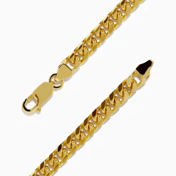 Effy Jewelry Men's 14K Yellow Gold 4.5mm Solid Cuban Domed 9" Bracelet | Mens