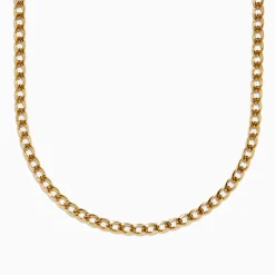 Effy Jewelry Men's 14K Yellow Gold Oval Curb Chain Necklace, 22'' | Mens