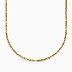 Effy Jewelry Men's 14K Yellow Gold Round Box Chain Necklace, 22'' | Mens