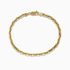 Effy Jewelry Men's 14K Yellow Gold Solid Chain Link Bracelet 8.5" | Mens