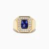 Effy Jewelry Men's 14K Yellow Gold Tanzanite and Diamond Ring, 4.20 TCW | Mens