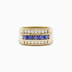 Effy Jewelry Men's 14K Yellow Gold Tanzanite and Diamond Ring | Mens