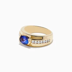 Effy Jewelry Men's 14K Yellow Gold Tanzanite and Diamond Ring | Mens