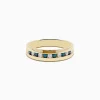Effy Jewelry Men's 14K Yellow Gold White and Blue Diamond Ring | Mens