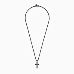 Effy Jewelry Men's Rhodium Sterling Silver and Yellow Gold Plated Spinel Cross Pendant | Mens