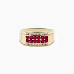 Effy Jewelry Men's Ruby Royale 14K Yellow Gold Ruby and Diamond Ring | Mens