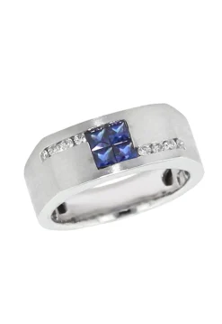 Effy Jewelry Men's Sapphire and Diamond Ring, 0.98 TCW | Mens