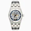Effy Jewelry Men's Skeleton Diamond Cut Sapphire Crystal Titanium Watch | Watches