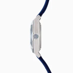 Effy Jewelry Men's Skeleton Diamond Cut Sapphire Crystal Titanium and Blue Silicone Watch | Watches