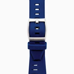 Effy Jewelry Men's Skeleton Diamond Cut Sapphire Crystal Titanium and Blue Silicone Watch | Watches