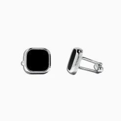 Effy Jewelry Men's Sterling Silver and Black Agate Cufflinks, 5.40 TCW | Mens
