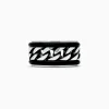 Effy Jewelry Men's Sterling Silver and Leather Chain Link Band Ring | Mens