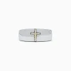Effy Jewelry Men's Sterling Silver and 14K Gold Diamond Cross Ring, 0.06 TCW | Mens