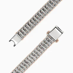 Effy Jewelry Men's Sterling Silver and Rose Gold Black Sapphire Bracelet, 4.20 TCW | Mens