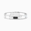 BH Multi Men's Sterling Silver Black Sapphire Link Bracelet | Mens