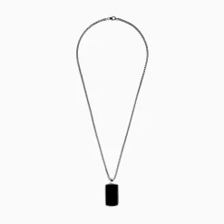 Effy Jewelry Men's Sterling Silver Black Agate Dog Tag Pendant | Mens