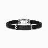 Effy Jewelry Men's Sterling Silver Black Spinel Leather Bracelet, 2.11 TCW | Mens