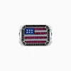 Effy Jewelry Men's Sterling Silver Black Diamond, Ruby, Sapphire Air Force Ring | Mens
