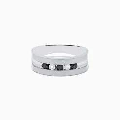 Effy Jewelry Men's Sterling Silver Black and White Diamond Ring, 0.50 TCW | Mens