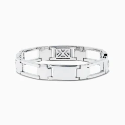 BH Multi Men's Sterling Silver Black Sapphire Link Bracelet | Mens