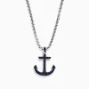 Effy Jewelry Men's Sterling Silver Blue Sapphire Anchor Pendant, 0.52 TCW | Mens