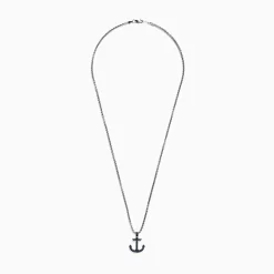 Effy Jewelry Men's Sterling Silver Blue Sapphire Anchor Pendant, 0.52 TCW | Mens
