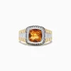 BH Multi Men's Sterling Silver Citrine and Diamond Ring, 2.87 TCW | Mens