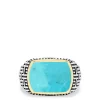 Effy Jewelry Men's Sterling Silver u0026 18K Gold Accented Turquoise Ring, 2.65 TCW | Mens