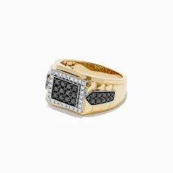 BH Multi Men's Two Tone Gold Black and White Diamond Ring, 1.00 TCW | Mens