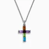 Effy Jewelry Mosaic 925 Sterling Silver Multi Stone Cross Pendant | Necklaces & Pendants